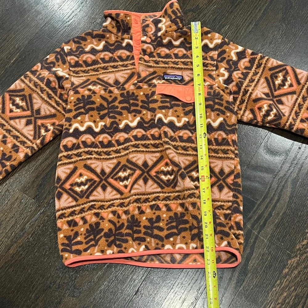 Patagonia Synchilla Snap-T Fleece Aztec Mangrove Henna‎ Brown Women's XXS Retro